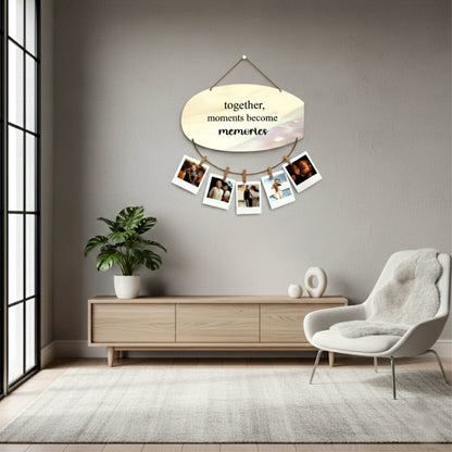 Together Moments Become Memories Pastel Watercolor Photo Hanging