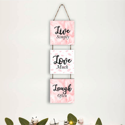 Live Simply Love Much Laugh Often Inspirational Wall Hanging