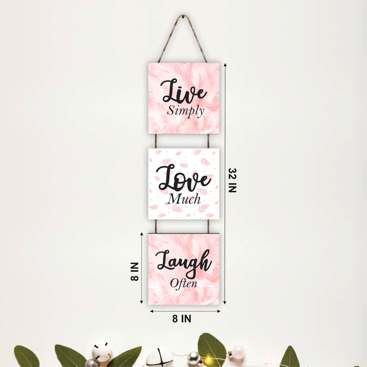 Live Simply Love Much Laugh Often Inspirational Wall Hanging