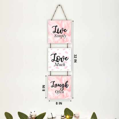 Live Simply Love Much Laugh Often Inspirational Wall Hanging