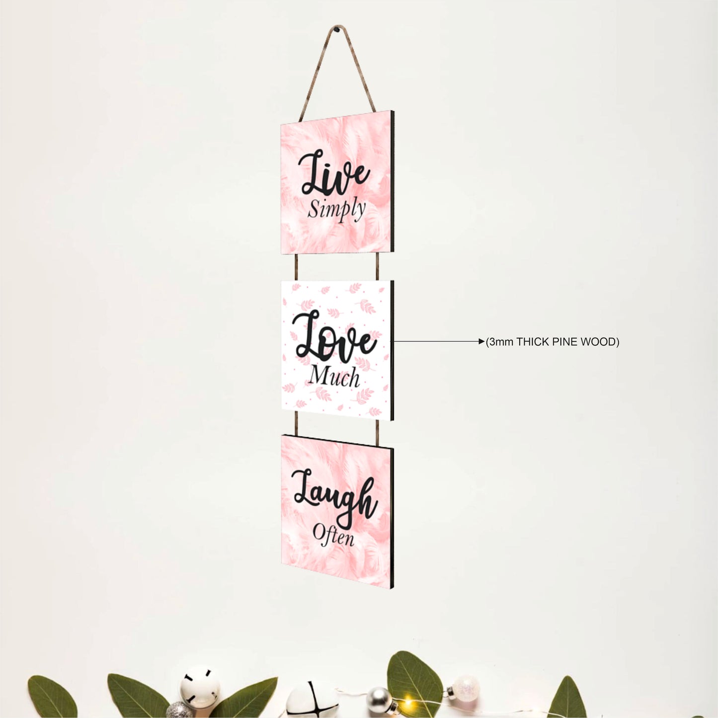 Live Simply Love Much Laugh Often Inspirational Wall Hanging