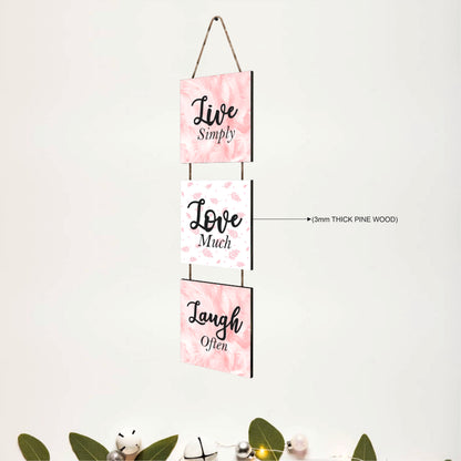 Live Simply Love Much Laugh Often Inspirational Wall Hanging