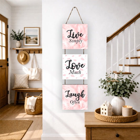 Live Simply Love Much Laugh Often Inspirational Wall Hanging