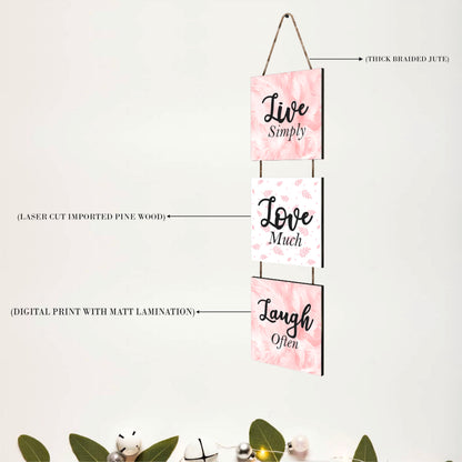 Live Simply Love Much Laugh Often Inspirational Wall Hanging