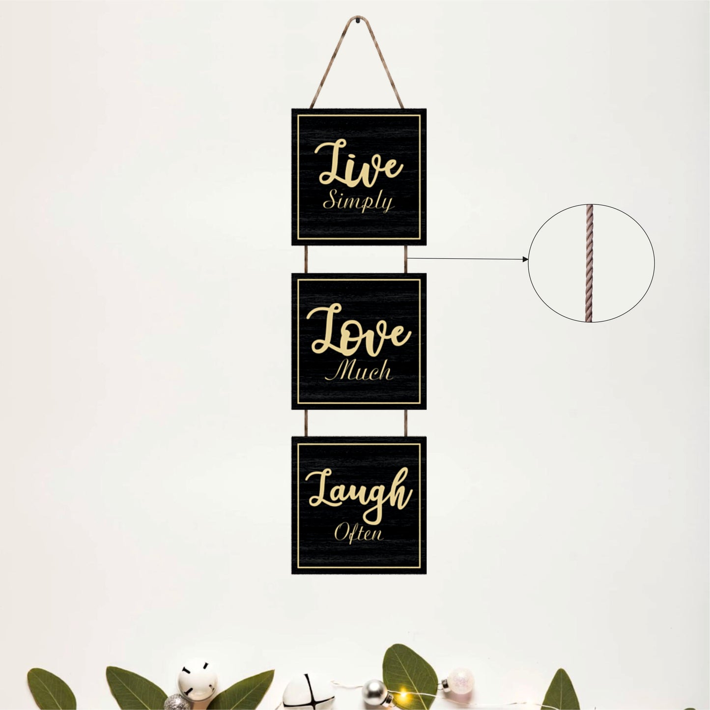 Live Simply Love Much Laugh Often Wooden Wall Hanging