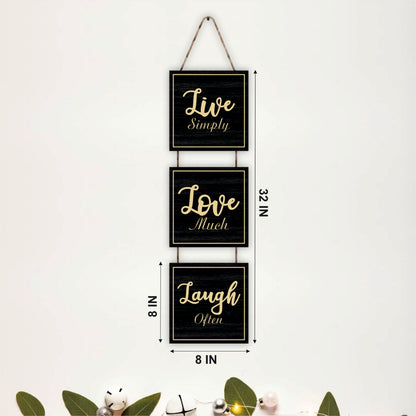 Live Simply Love Much Laugh Often Wooden Wall Hanging