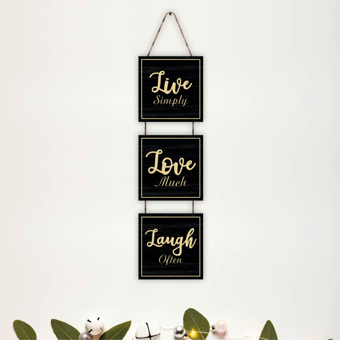Live Simply Love Much Laugh Often Wooden Wall Hanging