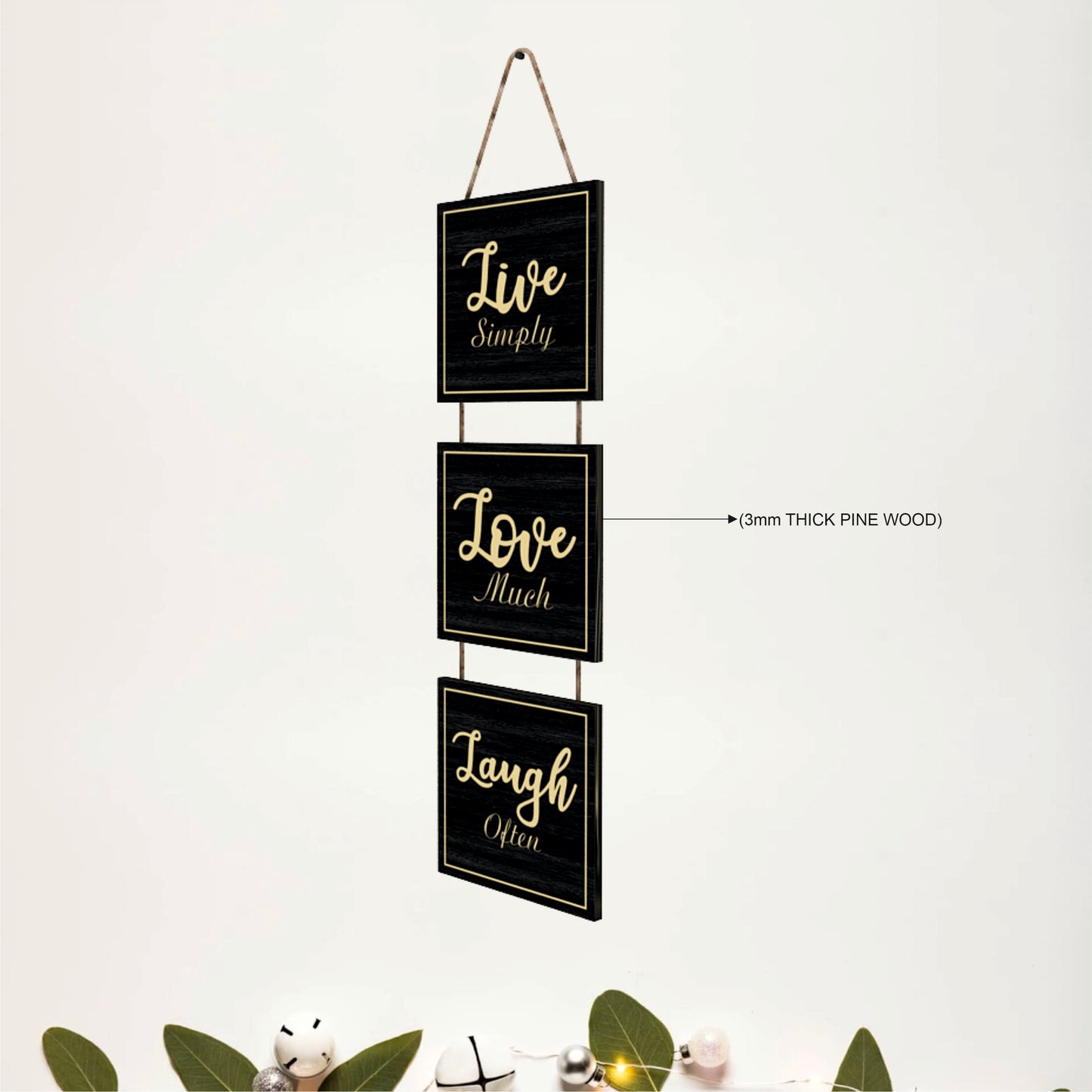 Live Simply Love Much Laugh Often Wooden Wall Hanging