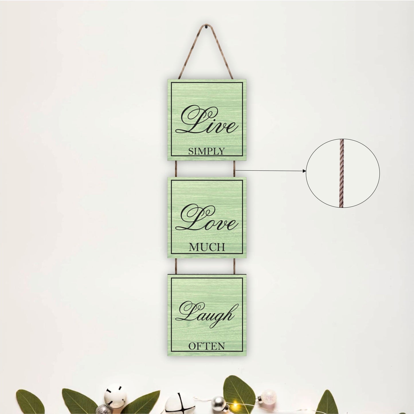 Live Simply Love Much Laugh Often Pastel Wooden Wall Hanging