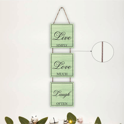 Live Simply Love Much Laugh Often Pastel Wooden Wall Hanging