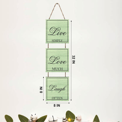 Live Simply Love Much Laugh Often Pastel Wooden Wall Hanging