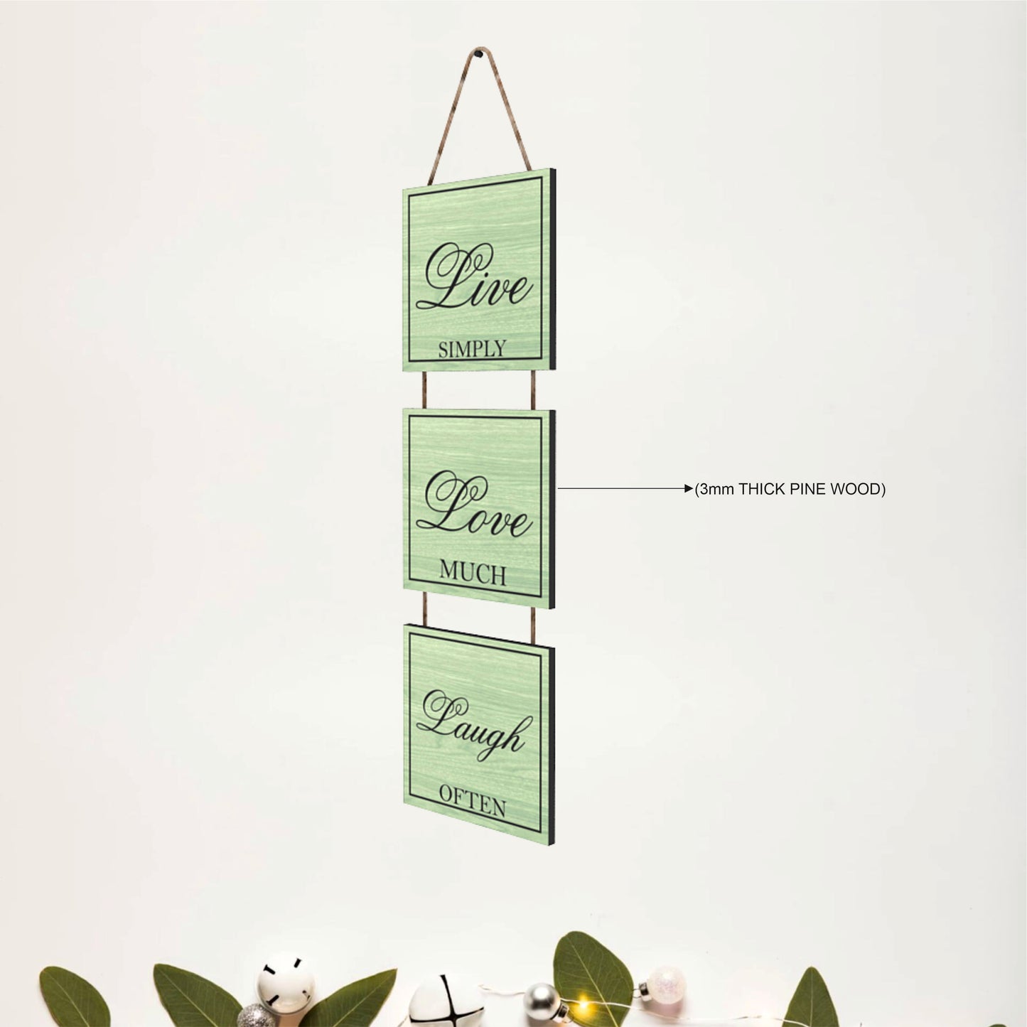 Live Simply Love Much Laugh Often Pastel Wooden Wall Hanging