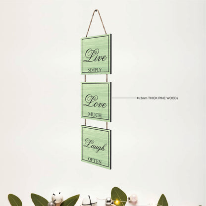 Live Simply Love Much Laugh Often Pastel Wooden Wall Hanging