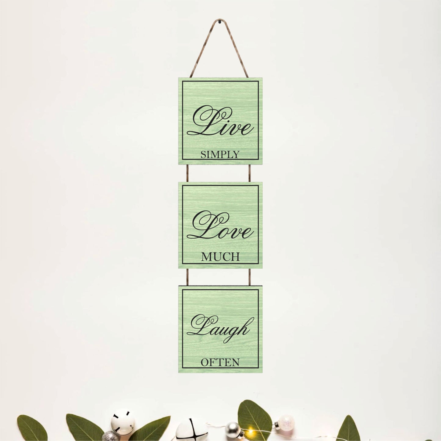 Live Simply Love Much Laugh Often Pastel Wooden Wall Hanging