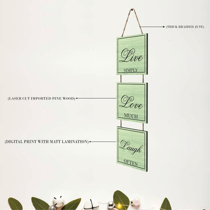 Live Simply Love Much Laugh Often Pastel Wooden Wall Hanging
