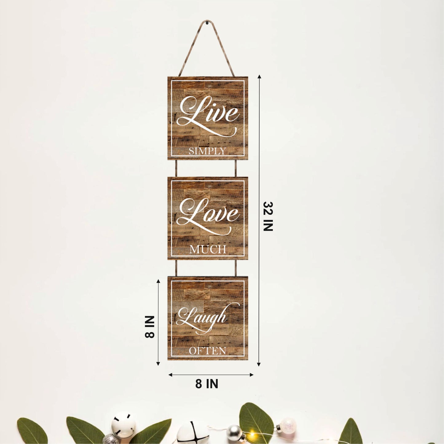 Live Simply Love Much Laugh Often Rustic Wooden Wall Hanging