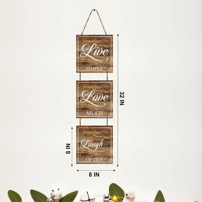 Live Simply Love Much Laugh Often Rustic Wooden Wall Hanging