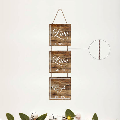 Live Simply Love Much Laugh Often Rustic Wooden Wall Hanging