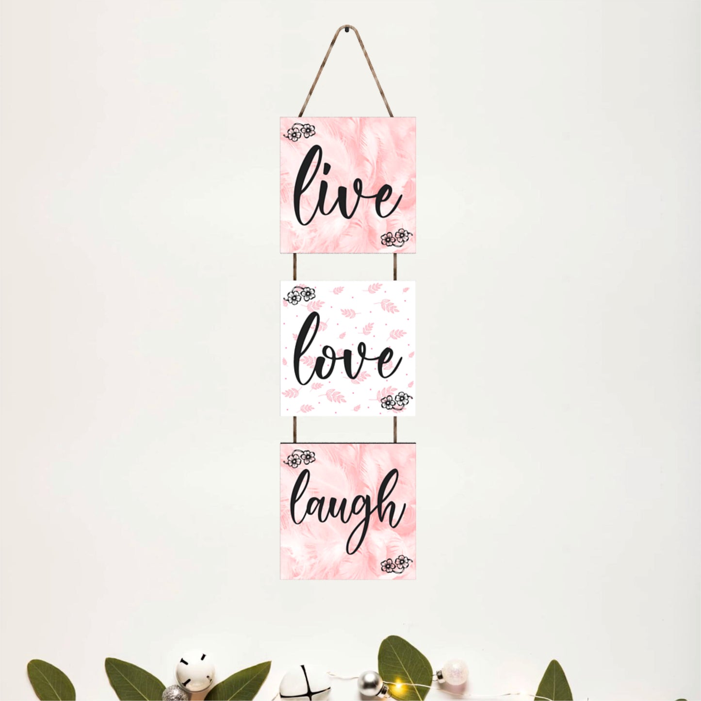 Live Love Laugh Floral Wooden Wall Hanging