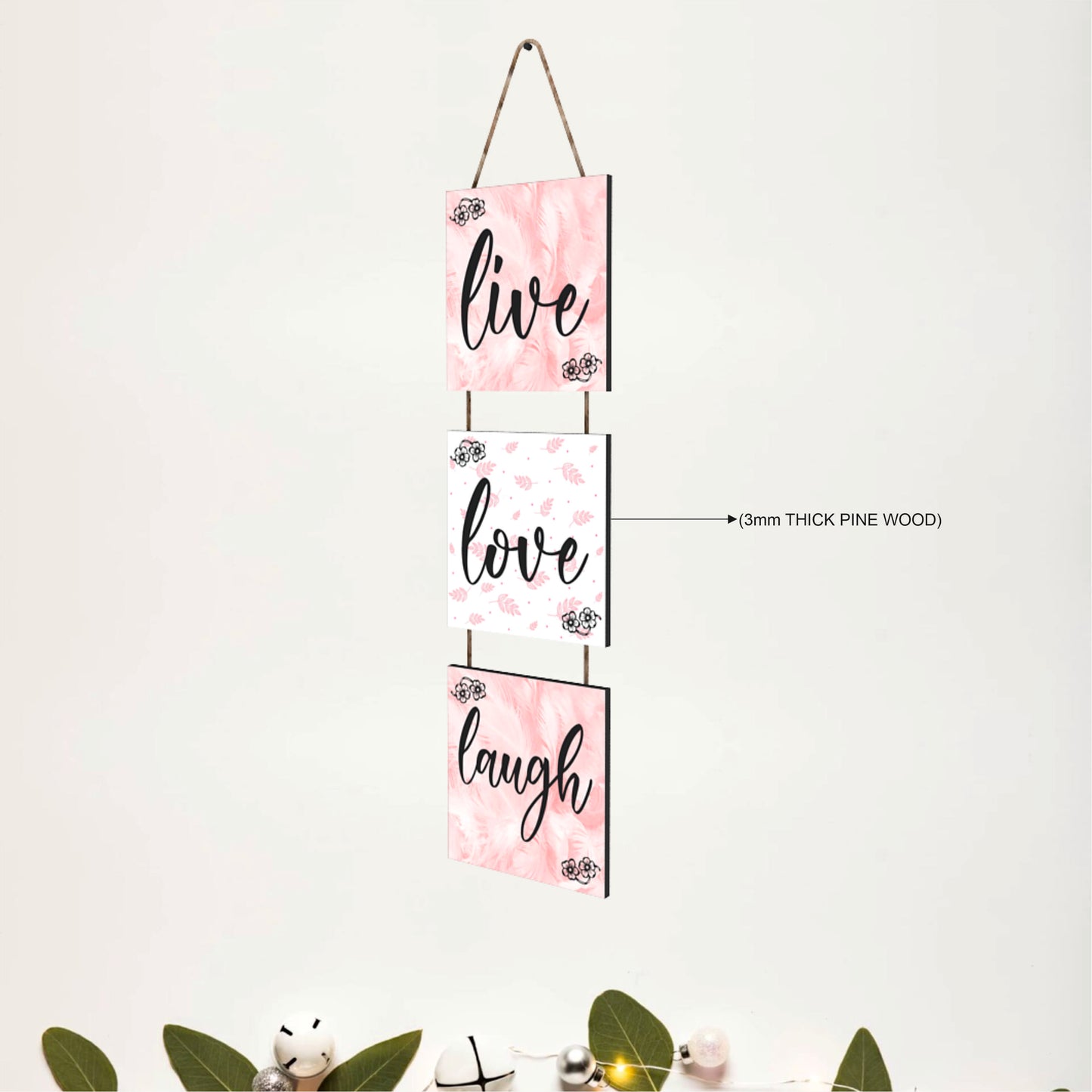 Live Love Laugh Floral Wooden Wall Hanging