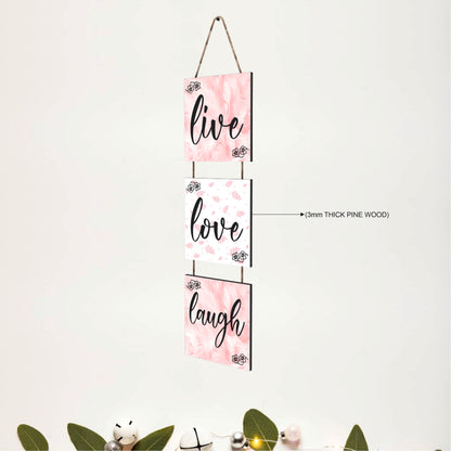 Live Love Laugh Floral Wooden Wall Hanging