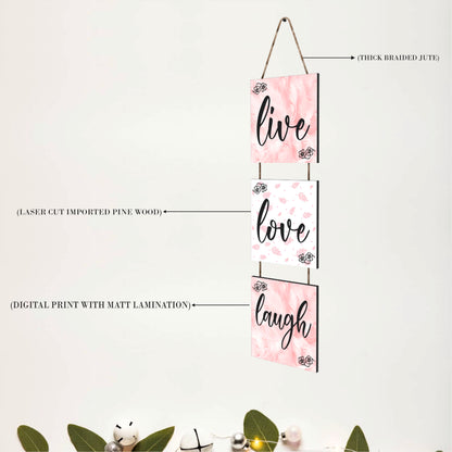 Live Love Laugh Floral Wooden Wall Hanging