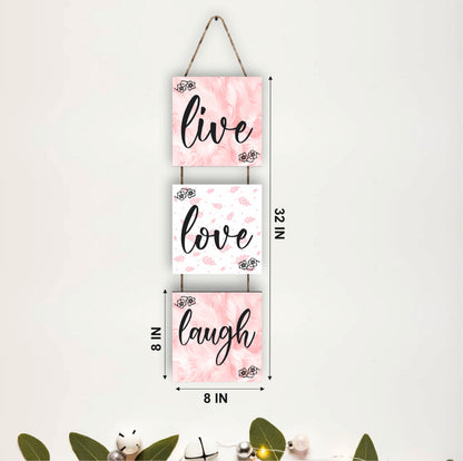 Live Love Laugh Floral Wooden Wall Hanging