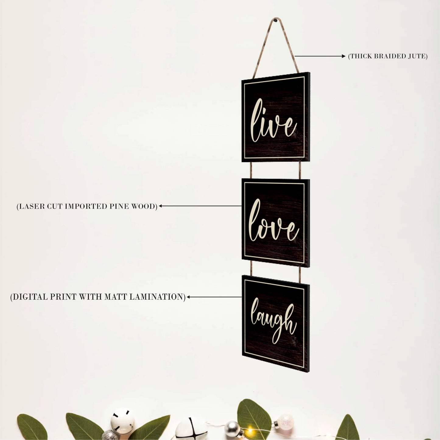Live Love Laugh Wooden Wall Hanging