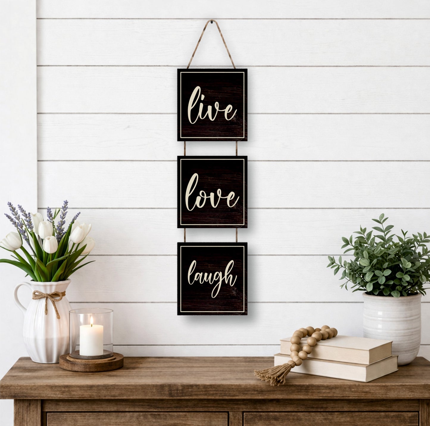 Live Love Laugh Wooden Wall Hanging