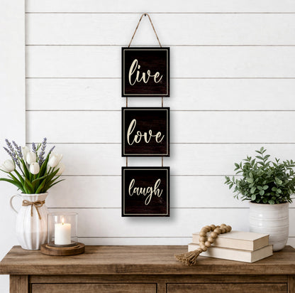 Live Love Laugh Wooden Wall Hanging