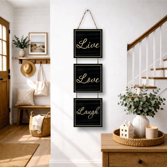 Live Love Laugh Classic Wooden Wall Hanging