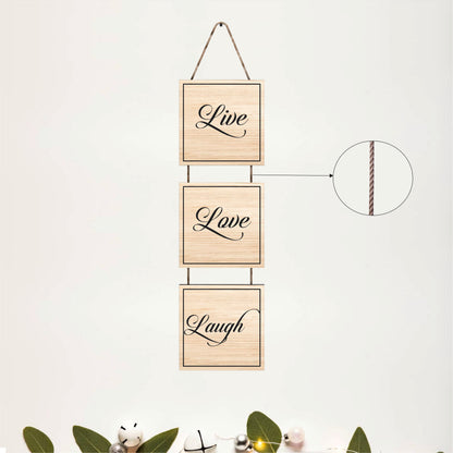 Live Love Laugh Natural Wooden Wall Hanging