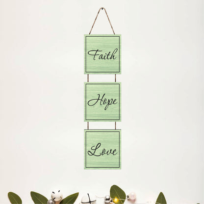 Faith Hope Love Wooden Wall Hanging