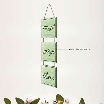 Faith Hope Love Wooden Wall Hanging