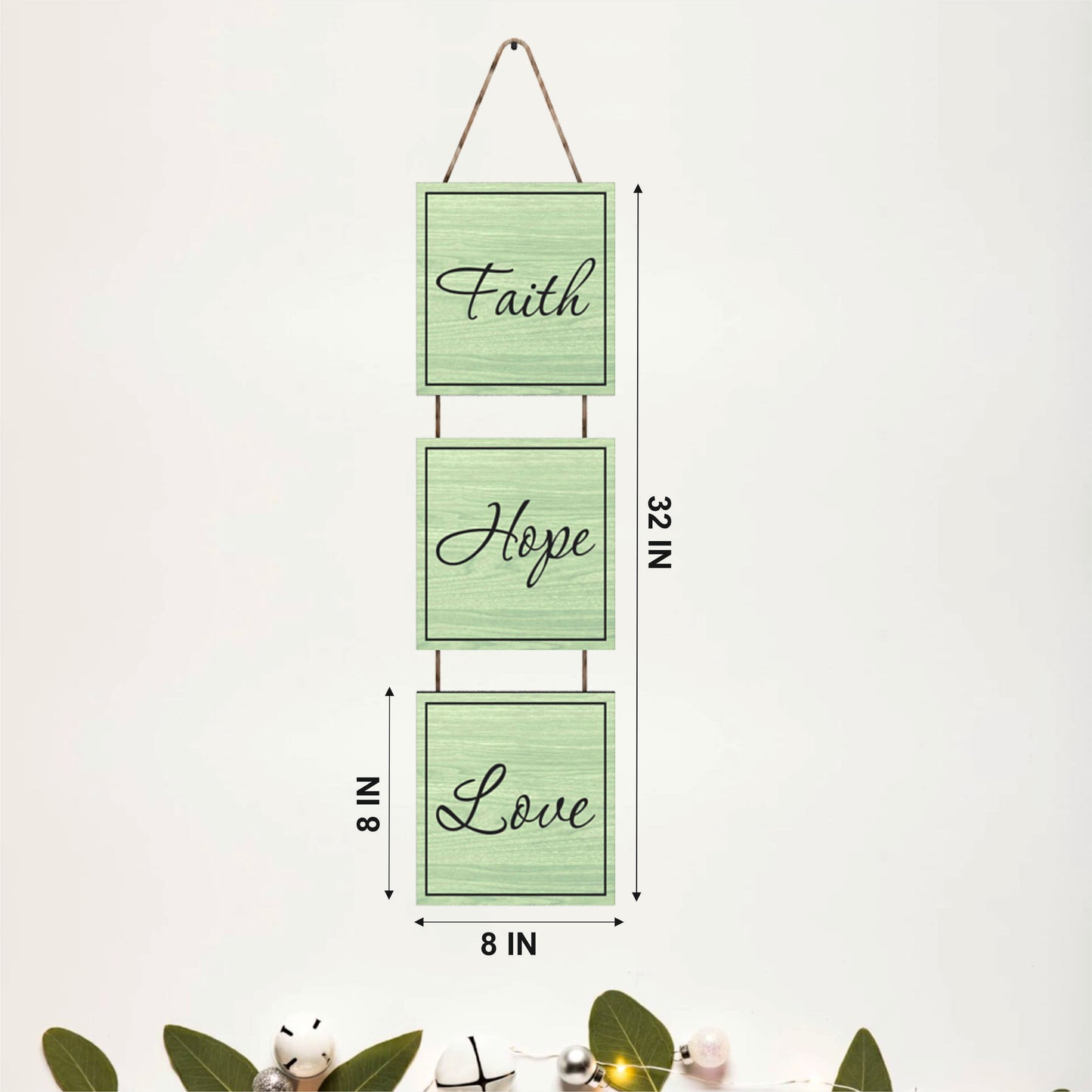 Faith Hope Love Wooden Wall Hanging
