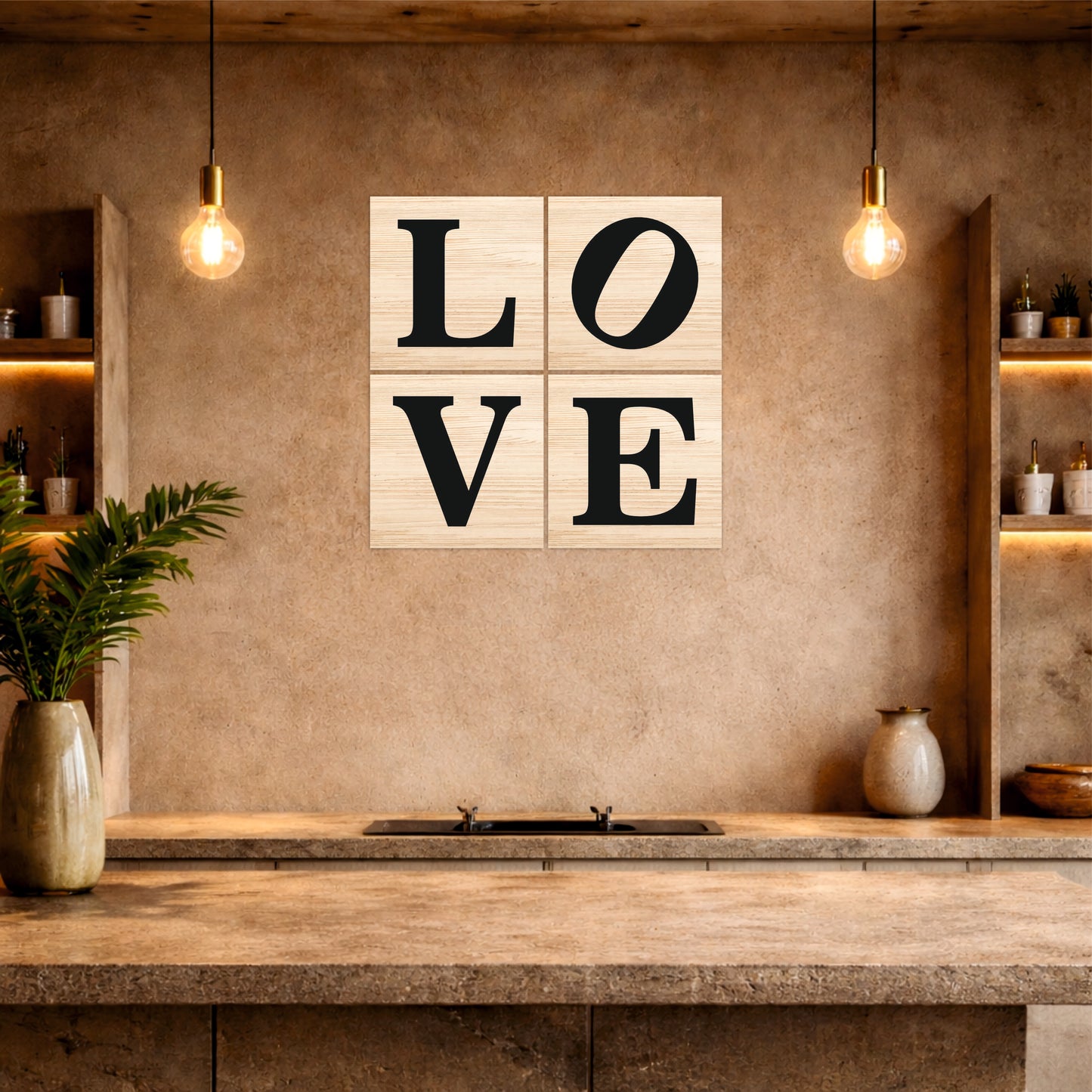 Scandinavian LOVE Wooden Wall Decor