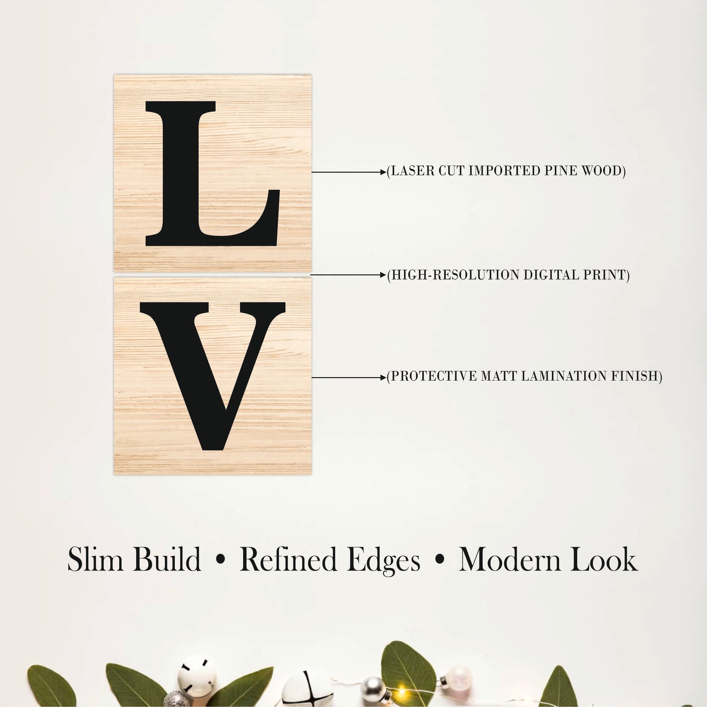 Scandinavian LOVE Wooden Wall Decor