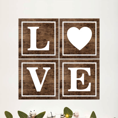 Wood Grain LOVE Typography Wall Hanging