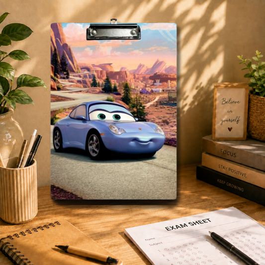 Cartoon Sports Car Clipboard – Adventure Road Art