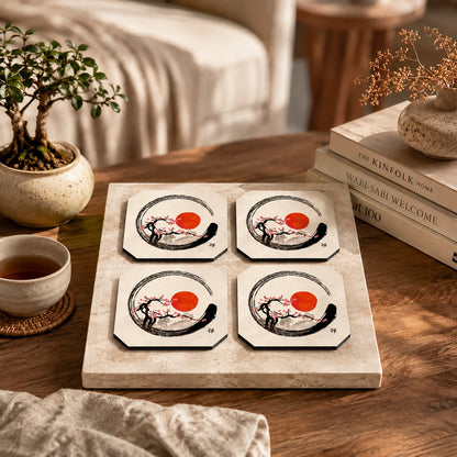 Sushi Round Wooden Coasters Set of 4