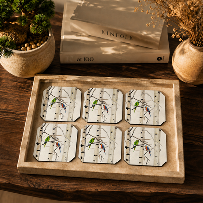 Woodland Birds Coasters Pack of 6