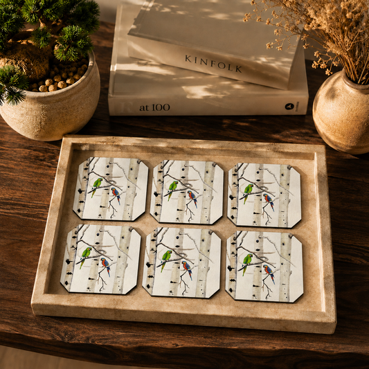 Woodland Birds Coasters Pack of 6