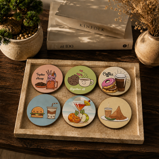 Outdoor Life Wooden Drink Coasters Set of 6