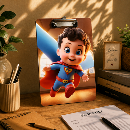 Superhero Boy Character Writing Pad Clipboard